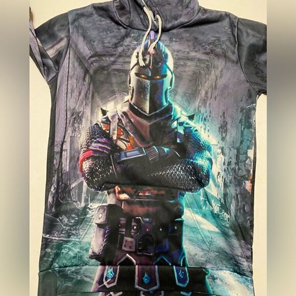 Fortnite Youth Black Knight 3D Graphic Pullover Hoodie Sz L - Picture 5 of 10